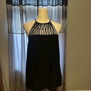 Buckle Black Cut-Out Halter Blouse